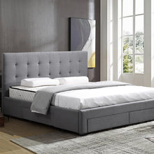 Load image into Gallery viewer, Levede Bed Frame Double King Fabric With Drawers Storage Wooden Mattress Grey
