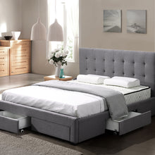 Load image into Gallery viewer, Levede Bed Frame Double King Fabric With Drawers Storage Wooden Mattress Grey
