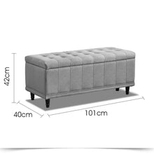 Load image into Gallery viewer, Levede Storage Ottoman Blanket Box Fabric Large Rest Chest Toy Foot Stool Grey - Oceania Mart
