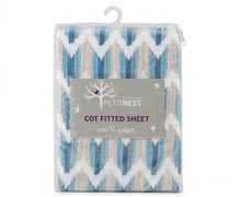 Load image into Gallery viewer, Cot Fitted Sheet Blue by Petit Nest - Oceania Mart
