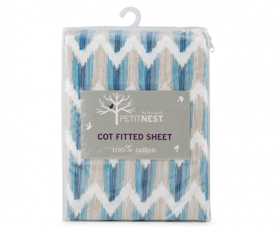 Cot Fitted Sheet Blue by Petit Nest - Oceania Mart