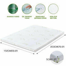 Load image into Gallery viewer, DreamZ 5cm Thickness Cool Gel Memory Foam Mattress Topper Bamboo Fabric Queen - Oceania Mart
