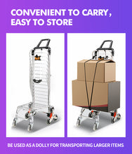 Load image into Gallery viewer, Foldable Shopping Cart Trolley Stainless Steel Basket Luggage Grocery Portable - Oceania Mart
