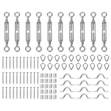 Load image into Gallery viewer, Traderight  Wire Rope DIY Balustrade Kit 10 Set Stainless Steel Grade316 Eye/Eye - Oceania Mart
