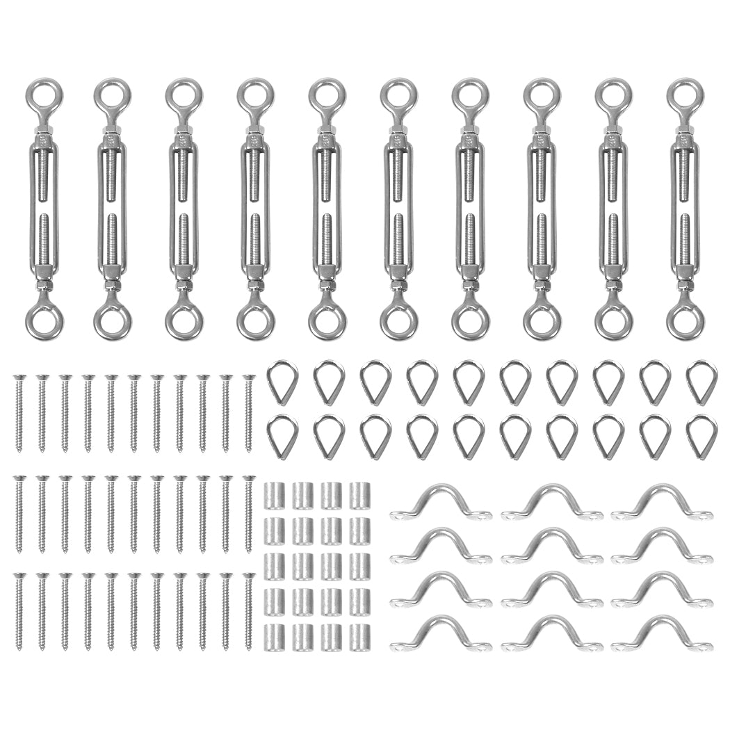 Traderight  Wire Rope DIY Balustrade Kit 10 Set Stainless Steel Grade316 Eye/Eye - Oceania Mart