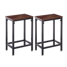 Load image into Gallery viewer, 2x Bar Stools Stool Kitchen Wooden Black Chair Dining Metal Industrial Barstools - Oceania Mart

