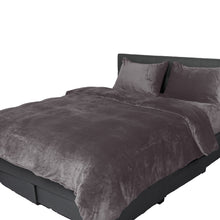 Load image into Gallery viewer, Luxury Flannel Quilt Cover with Pillowcase Silver Grey King - Oceania Mart

