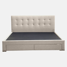 Load image into Gallery viewer, Levede Bed Frame  Queen Fabric With Drawers Storage Wooden Mattress Beige
