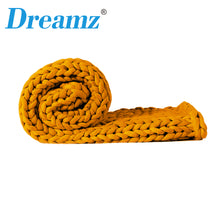Load image into Gallery viewer, Dreamz Knitted Weighted Blanket Chunky Bulky Knit Throw Blanket 3KG Yellow - Oceania Mart
