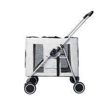 Load image into Gallery viewer, Pet Stroller Dog Cat Puppy Pram Travel Carrier 4 Wheels Pushchair Foldable Grey - Oceania Mart
