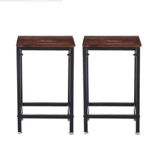 Load image into Gallery viewer, 2x Bar Stools Stool Kitchen Wooden Black Chair Dining Metal Industrial Barstools - Oceania Mart
