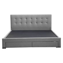 Load image into Gallery viewer, Levede Bed Frame Queen Fabric With Drawers Storage Wooden Mattress Grey
