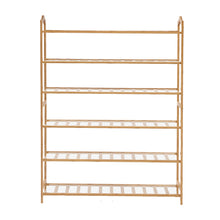 Load image into Gallery viewer, Levede Bamboo Shoe Rack Storage Wooden Organizer Shelf Stand 5 Tiers Layers 70cm
