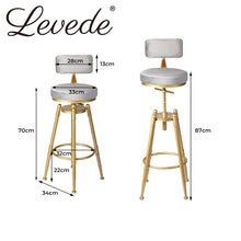 Load image into Gallery viewer, Levede Bar Stools Kitchen Stool Chair Swivel Barstools Velvet Padded Seat Grey - Oceania Mart
