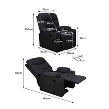 Load image into Gallery viewer, Levede Recliner Chair Electric Lift Chair Armchair Lounge Fabric Sofa USB Charge
