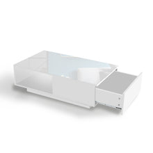 Load image into Gallery viewer, Levede Coffee Table LED Lights High Gloss Storage Drawer Living Room White
