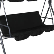 Load image into Gallery viewer, Swing Chair Hammock Outdoor Furniture Garden Canopy Cushion 3 Seater Seat Black
