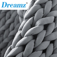 Load image into Gallery viewer, Dreamz Knitted Weighted Blanket Chunky Bulky Knit Throw Blanket 3KG Grey - Oceania Mart
