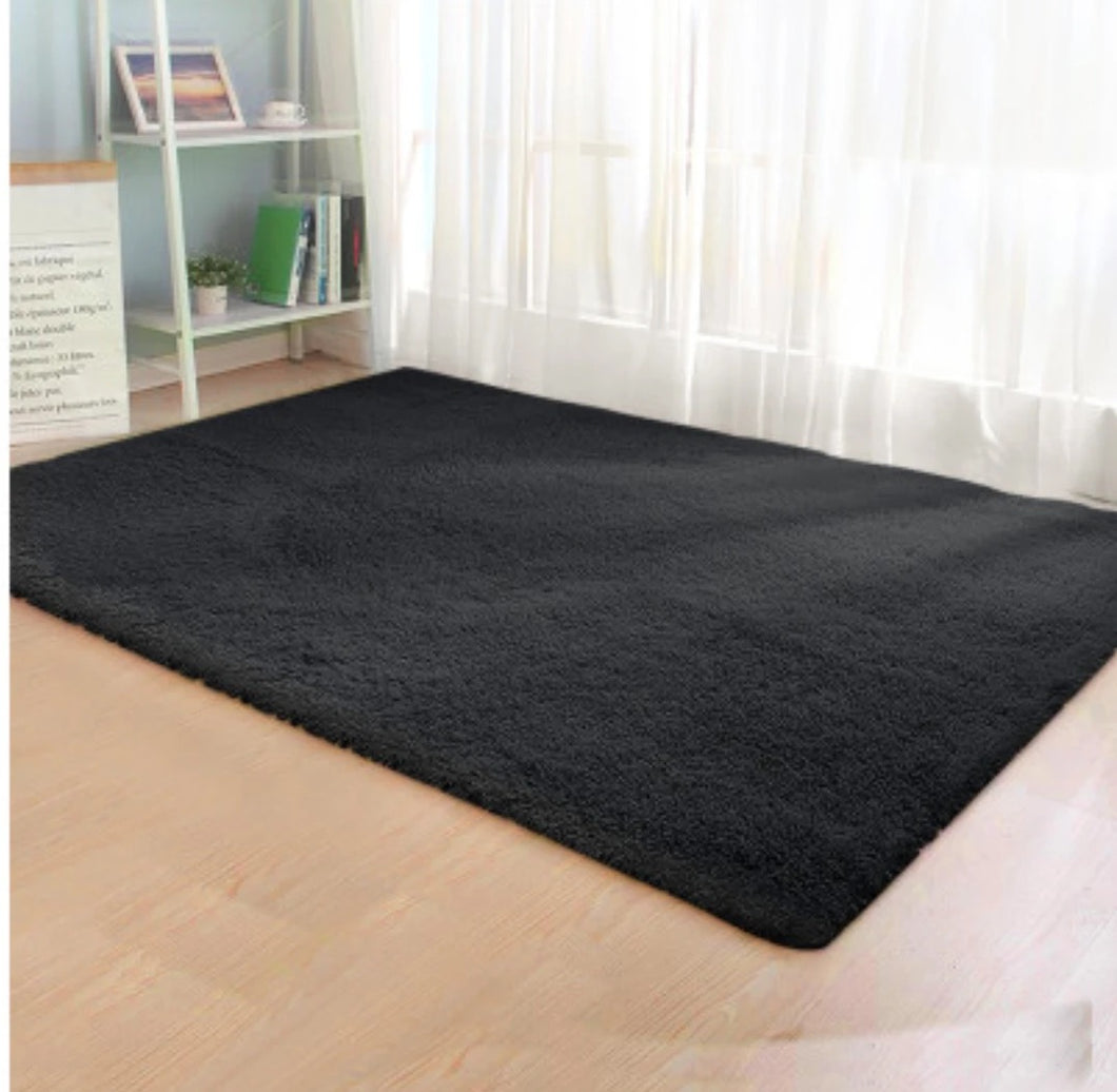 Artiss Designer Soft Shag Shaggy Floor Confetti Rug Carpet Home Decor 300x200cm Black - Oceania Mart