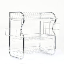 Load image into Gallery viewer, 3 Tier Stainless Steel Dish Rack Drainer Tray Kitchen Storage Cup Cutlery Holder - Oceania Mart
