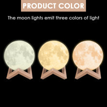 Load image into Gallery viewer, 3D Magical Moon Lamp USB LED Night Light Moonlight Touch Sensor 20cm Diameter - Oceania Mart
