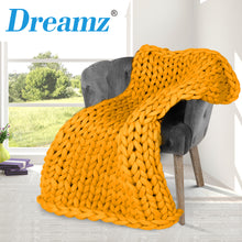 Load image into Gallery viewer, Dreamz Knitted Weighted Blanket Chunky Bulky Knit Throw Blanket 3KG Yellow - Oceania Mart
