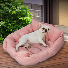 Load image into Gallery viewer, PaWz Pet Bed 2 Way Use Dog Cat Soft Warm Calming Mat Sleeping Kennel Sofa Pink S
