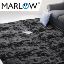 Load image into Gallery viewer, Marlow Floor Rug Shaggy Rugs Soft Large Carpet Area Tie-dyed 160x230cm Black
