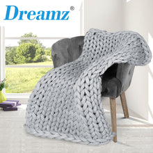 Load image into Gallery viewer, Dreamz Knitted Weighted Blanket Chunky Bulky Knit Throw Blanket 3KG Grey - Oceania Mart
