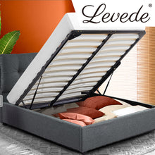 Load image into Gallery viewer, Levede Bed Frame Queen Size Gas Lift Base Storage Wooden Platform Linen Cotton
