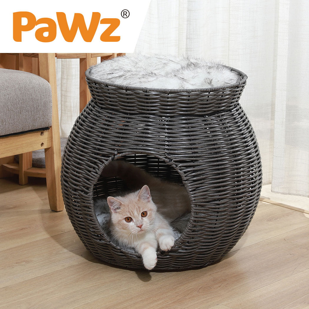 PaWz Pet Cat Bed Puppy House Sleeping Nest Calming Cushion Washable Non-toxic - Oceania Mart