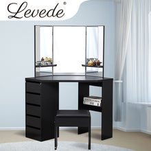 Load image into Gallery viewer, Levede Dressing Table Stool Mirror Jewellery Organiser Makeup Cabinet 5 Drawers - Oceania Mart
