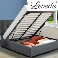 Load image into Gallery viewer, Levede Bed Frame Queen Size Gas Lift Base Storage Wooden Platform Linen Cotton
