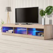 Load image into Gallery viewer, TV Cabinet LED Entertainment Unit Storage Stand Cabinets Modern Wood Oak
