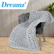 Load image into Gallery viewer, Dreamz Knitted Weighted Blanket Chunky Bulky Knit Throw Blanket 3KG Grey - Oceania Mart
