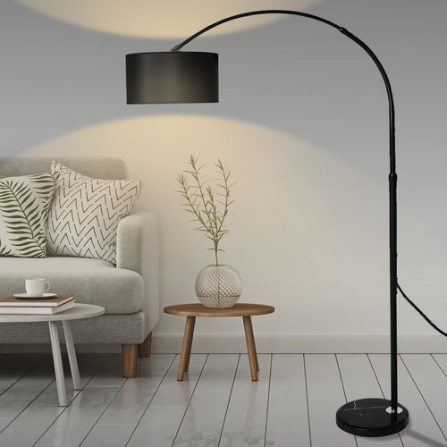 Modern LED Floor Lamp Reading Light Free Standing Height Adjustable Marble Base - Oceania Mart